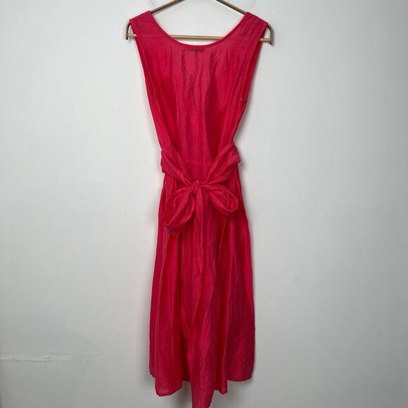 Cut Loose SZ XS Neon Pink Faux Wrap Dress Tie Tencel Rayon Lightweight Lagenlook - Picture 4 of 8